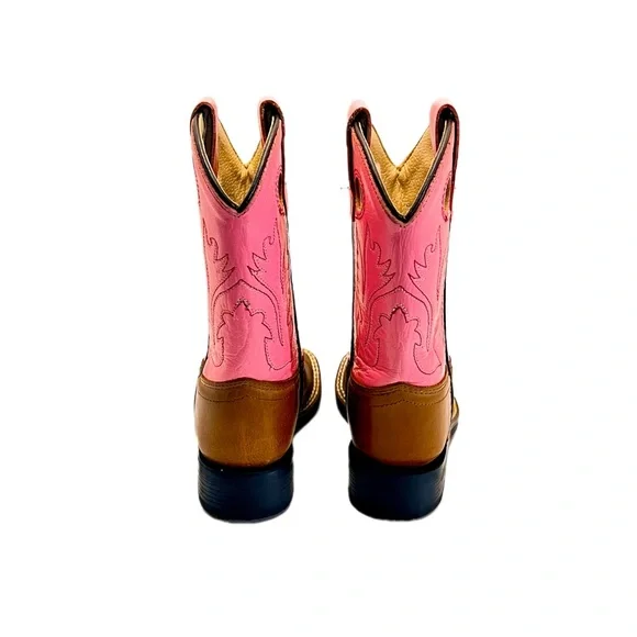 Pink and Brown Western Boots - Picture 3 of 10